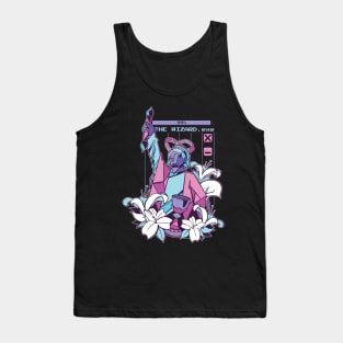 Vaporwave Wizard Tarot Card Style Cosmic Magic Tank Top